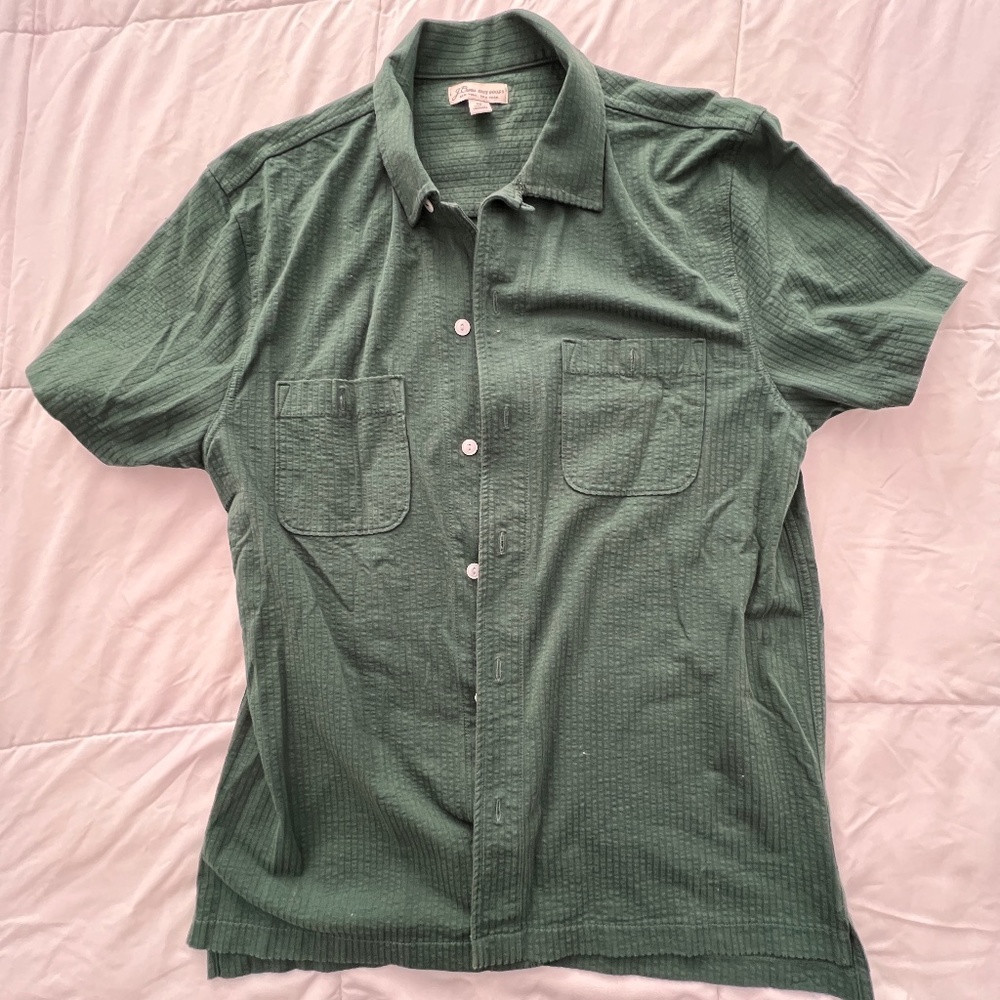 J Crew Men’s Knit Seersucker Button Down